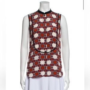 Tibi Geometric Silk Blouse 4